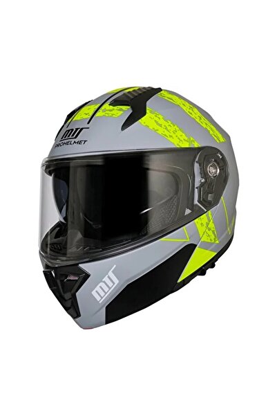 MTS M 966 V2 Çene Açılır Kask Neon Gözlüklü
