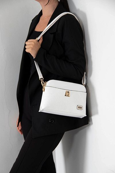Silver Polo White SP623 - Geantă Crossbody pentru femei, argintiu și polo