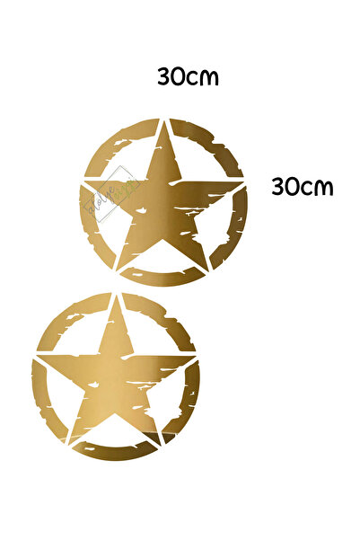 Atölye Çizgi قطعتان من ملصقات النجوم العسكرية على الطرق الوعرة باللون الذهبي ...