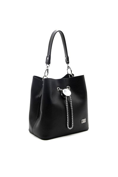 Silver Polo Silver & Polo Black - Geantă neagră Sp967 pentru femei