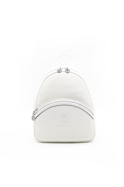 Silver Polo Silver & Polo White - Rucsac alb Sp945 pentru femei