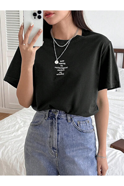 ALİKA Γυναικείο T-Shirt The Power Oversize μαύρο