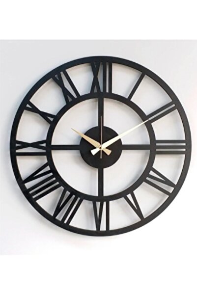 Yoko Home ساعة حائط مزخرفة بأرقام رومانية مسطحة من تايم كوليكشن (أسود)