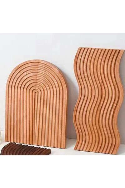 Senin Dükkanın Bamboo Cut Hollowed Out Board - Presentation and Decorative Board Set of 2