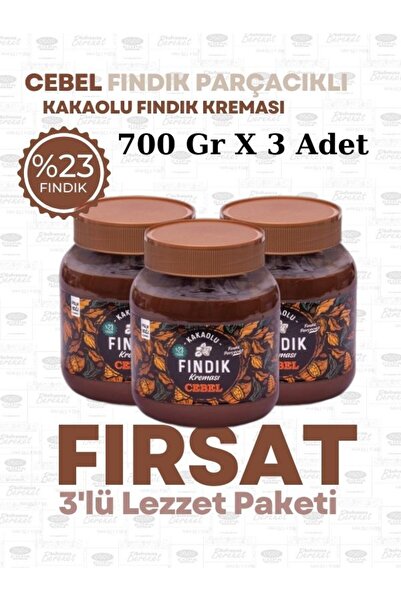 Cebel Fındık Parçacıklı Kakaolu Fındık Kreması 700 gr (Kavanoz) %23Fındık Ceb...