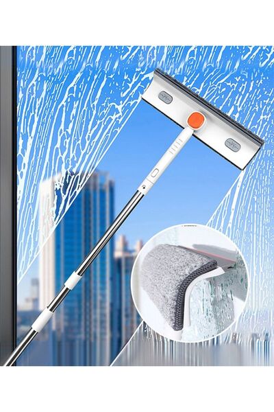 St Morritz Teleskopik Sap Çekçekli Cam Silme Aparatı Ayarlanabilir Fırça Sap