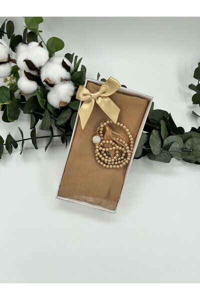 lenagiftworkshop طقم مهر وهدية وغطاء مزين باللمعان وخرز صلاة لؤلؤي مكون من 99 قطعة