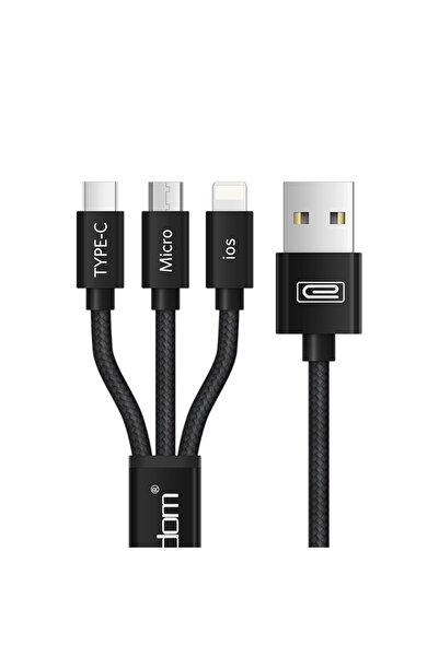 m.tk moveteck 3in1 USB to Type-C / Lightning / Micro Hızlı Şarj Kablosu PD Da...