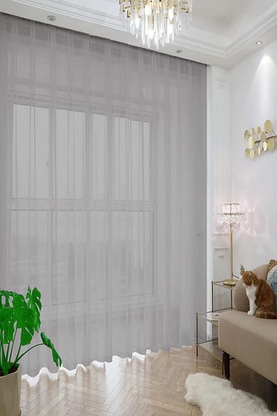 De'Vor Plain Plain Tulle Curtain for Rustic Cornice Use - 300x270 Size