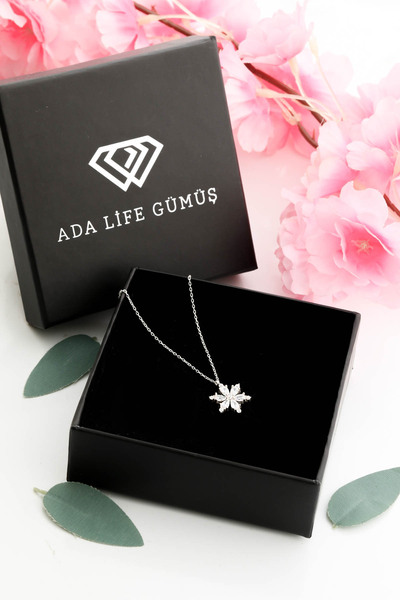 ADA LİFE GÜMÜŞ 925 Ayar Gümüş Lotus Çiçeği Kadın Kolye (ÖZEL KUTULU)