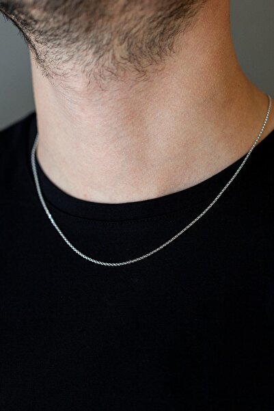 Uşaklıhafız kuyumculuk 14 Ayar Altın 50 Cm Beyaz Erkek Zincir Kolye