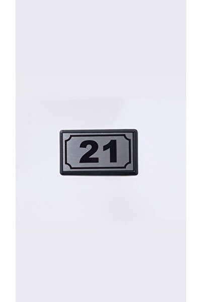 Temiz İş Elektronik Yapışkanlı Kapı Numarası Orta Boy Alüminyum 21 No