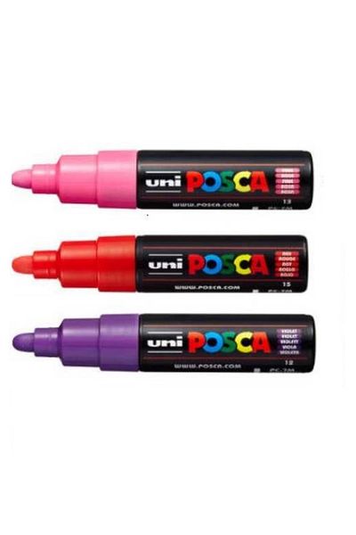 UNİ-BALL Uniball Posca 4.5-5.5 Water Based Poster Marker - Set of 3