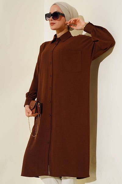 Kirazgym Crepe Fabric Long Tunic with Pocket Detail