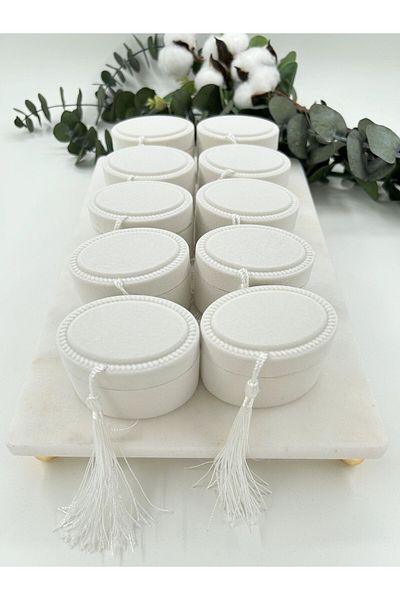 lenagiftworkshop 10 Velvet Coated Oval Flocking Boxes, Gift, Dispensing