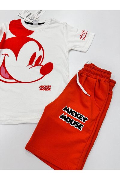 Esterella Eric Donald Combed Cotton Suit - Mickey Printed, Short Sleeve, Shorts Men's/kids Suit