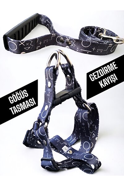 Angelapets Köpek Göğüs Tasması Ve Gezdirme Kayışı Set Geo Serisi