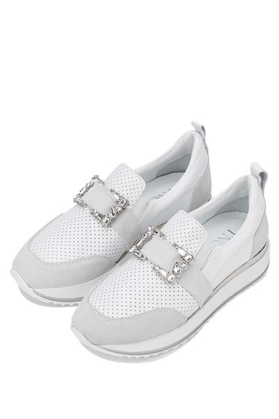 Tamer Tanca White Genuine Leather Women's Sneakers - Sports Shoes