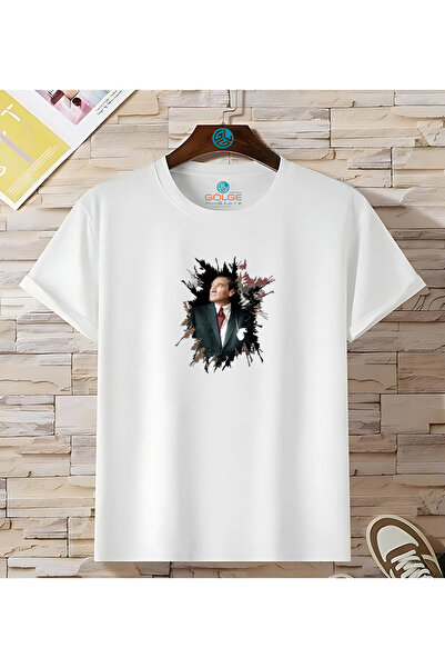 Gölge Store تي شيرت للجنسين بطبعة صدر أتاتورك مقاس كبير