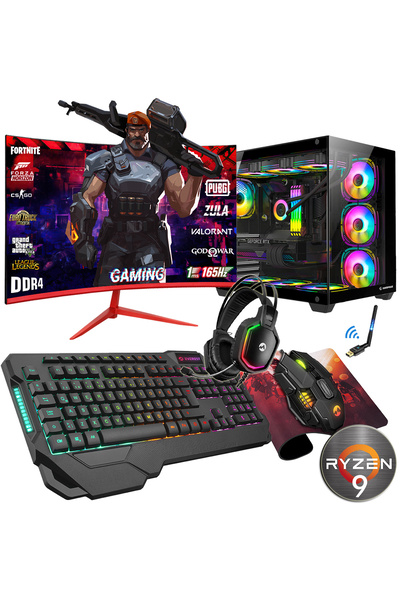 Zeiron Znx1170 Ryzen 9 5900x 16GB DDR4 512GB M2 NVMe SSD RTX3060 24" 165Hz Cu...