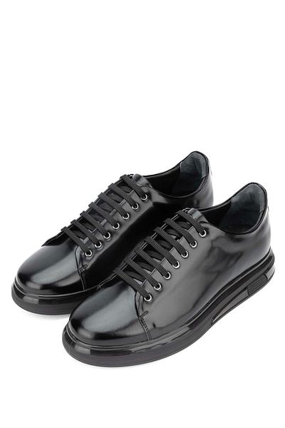Tamer Tanca Men's Genuine Leather Black Opening Sneakers & Sports Shoes