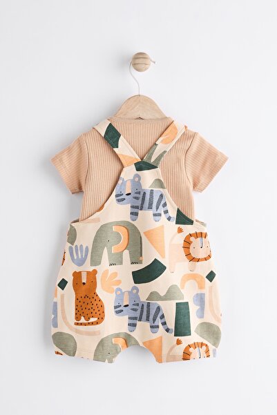 Next Baby Mineral Safari Salopet Set - 100% Cotton