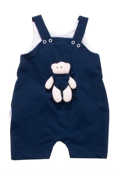Million Baby Jumpsuit with Pockets and Teddy Bears Navy Blue