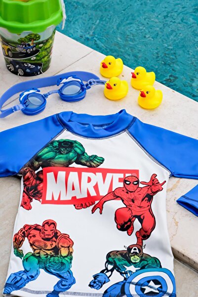 Mayom Erkek Çocuk Uzun Kollu Şortlu Marvel Baskılı Alt Üst Takım