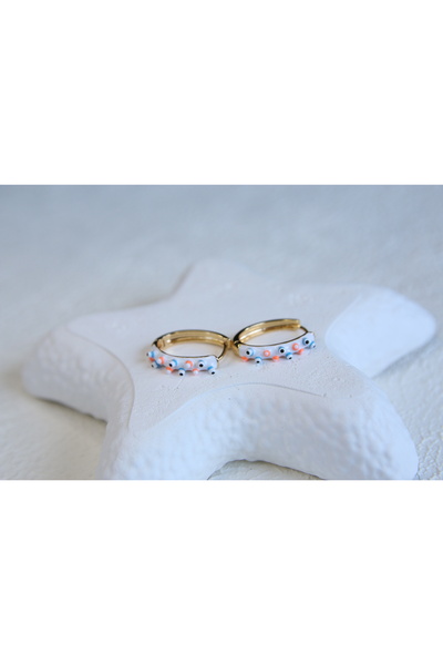 Aksesuar Colored Steel Hoop - Enameled Earrings