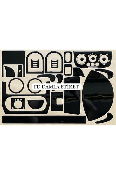 FD OTOMOTİV مجموعة طلاء أوبل كورسا C كومبو باللون الأسود اللامع