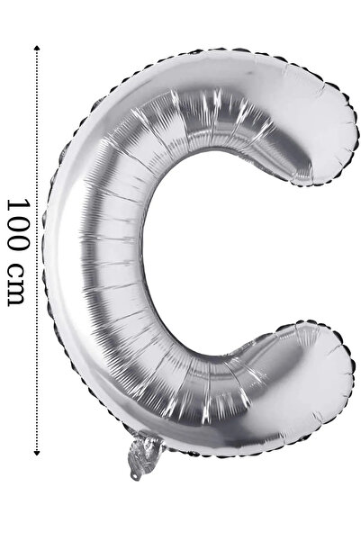Happyland Foil Balloon Letter C Helium Balloon 100 Cm Silver Color