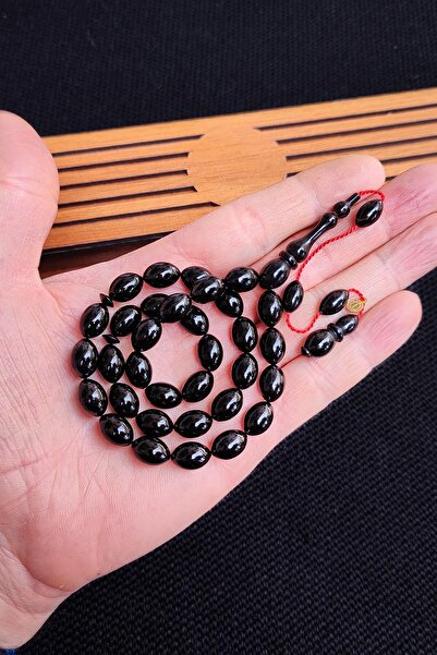 Vip Kehribar 8x12 ملم أسود فاتح إرباشلي النرد العنبر مسبحة الصلاة - صناعة يدوية