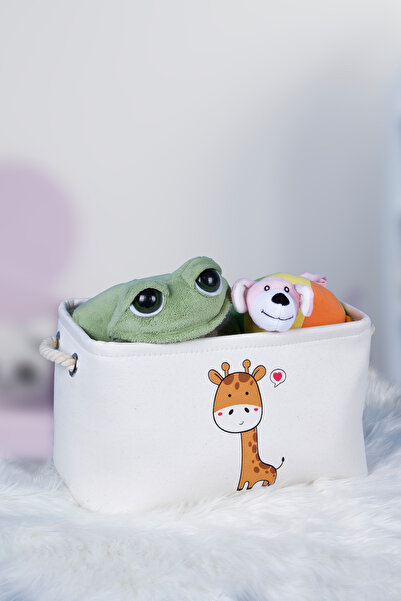 DECOLOVE Coș de jucării de dimensiuni mici cu model girafă