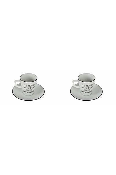 Porland Be Happy - 95cc Model 2-Piece Coffee Cup with Saucer