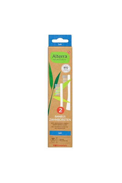 Alterra Bamboo Soft Toothbrush - Double Pack Set of 2