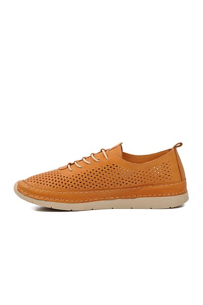 AYAKMOD 24058 Tan Genuine Leather Women's Casual Shoes