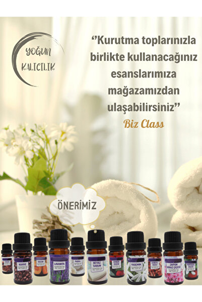 Biz Class 3’lü Kokulu Yün Tamamen Organik Kurutma Topu Doğal Çamaşır Yumuşatıcı Keçe Kurutma Makinesi Topları