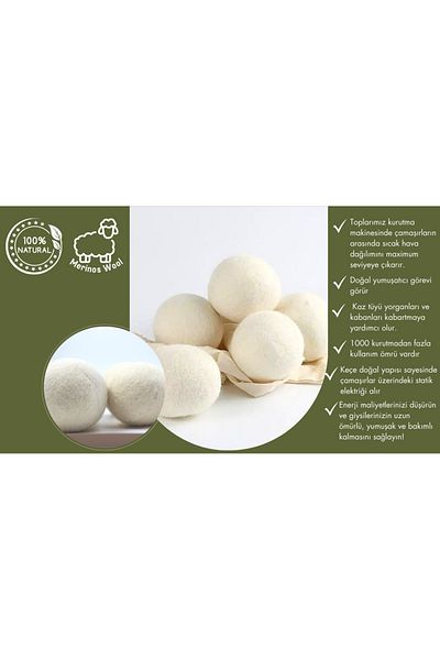 Biz Class 3-Piece Scented Wool Completely Organic Dryer Ball Natural Fabric Softener Felt Dryer Balls