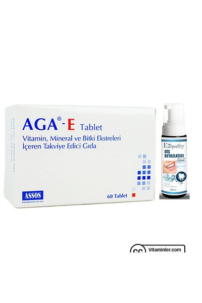 Assos Aga-E 60 Tablet + Teeth Whitening Foam Gift