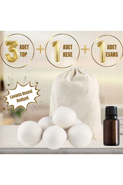 Biz Class 3-Piece Scented Wool Completely Organic Dryer Ball Natural Fabric Softener Felt Dryer Balls