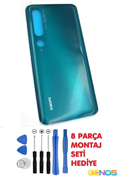 Genos Xiaomi Mi Note 10/Mi Note 10 Pro Uyumlu Arka Cam Kapak Batarya Kapağı Y...