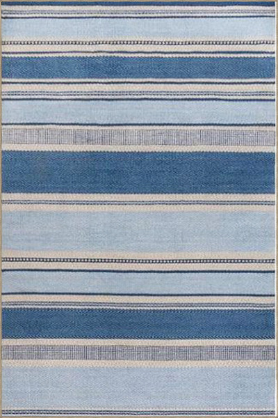 Rugs Modern Halı قاعدة منسوجة بنمط هندسي أزرق مخطط miravip830