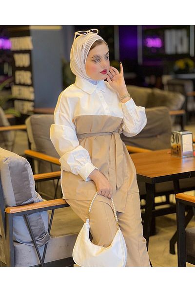 Esre Store 4443 - طقم حجاب مزدوج جملي
