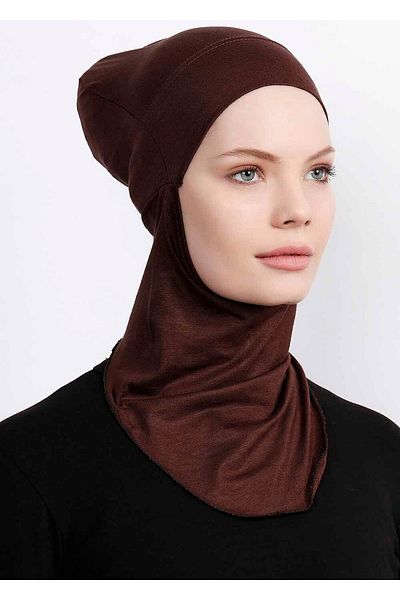 Ecardin Small Hijab Neck Ready Flexible Sports Bonnet - St 225 Light Brown