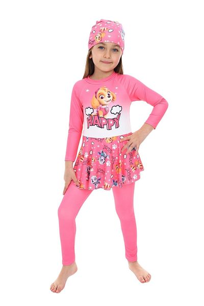 ÖYKÜ KİDS Beaded Girl's Stylish Swimsuit with Skirt Detail