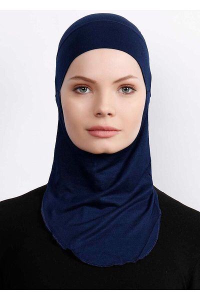 Ecardin Small Hijab Neck Ready Flexible Sports Bonnet - St 225 Navy Blue