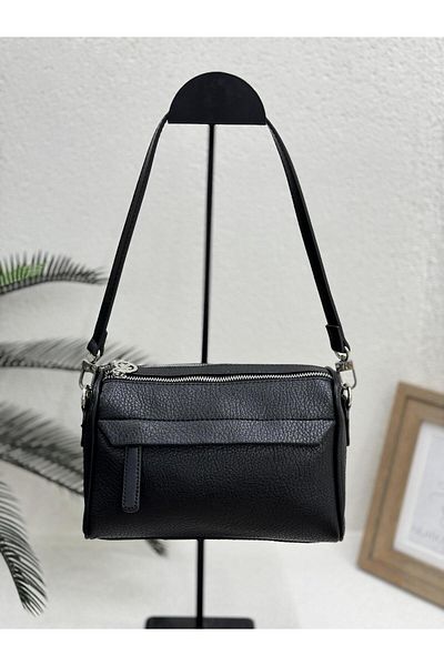 Jacquline IM541 FRONT POCKET DETAIL TWO EYE BOTH HANDLE BOTH CROSS LEATHER BAG WOMEN