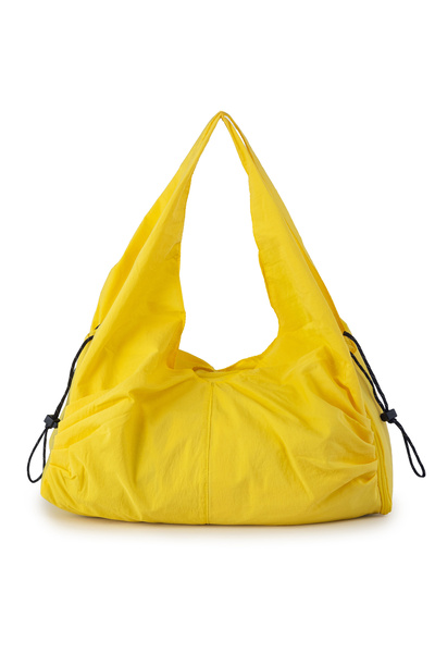 ICONE BAG Icone Pleated Zippered Yoga Bag, Fitness Bag, Gym Saddlebag Look Pleated Yellow Sports Bag
