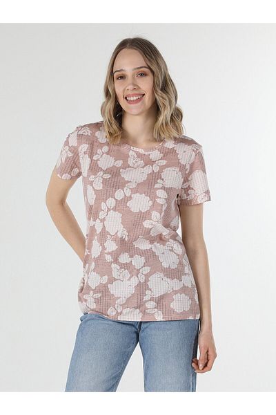 Colin's Tricou cu mânecă scurtă pentru femei, cu imprimeu roz, cu croiala normală - Cl. 1058152