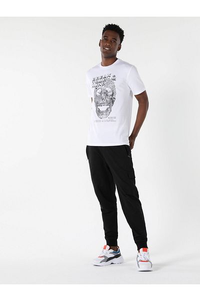 Colin's Tricou cu mânecă scurtă pentru bărbați, alb, cu decolteu, cu croială normală, Cl 1057570